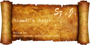 Szamák Judit névjegykártya