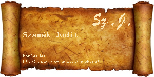 Szamák Judit névjegykártya